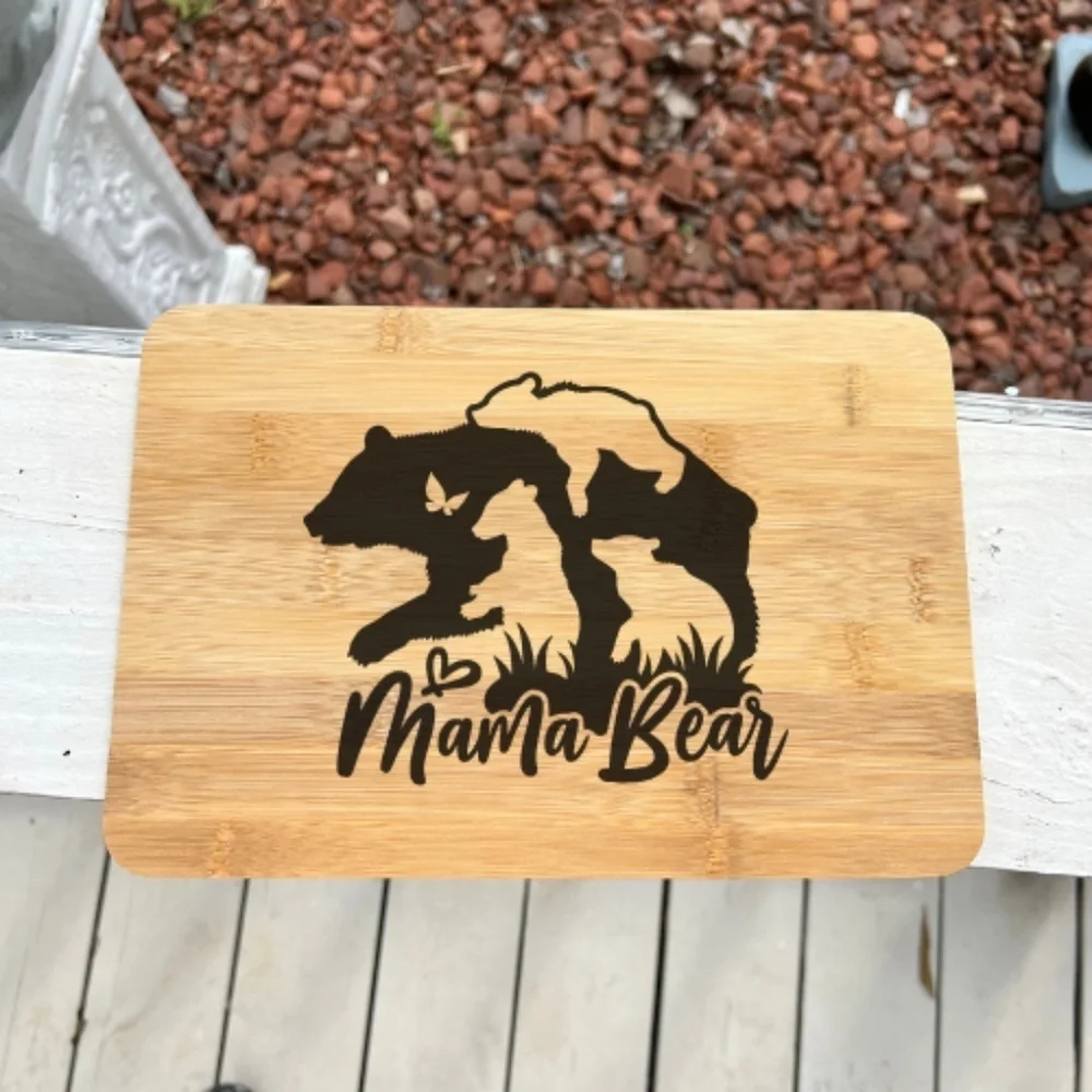Mama Bear Bamboo Cutting Board